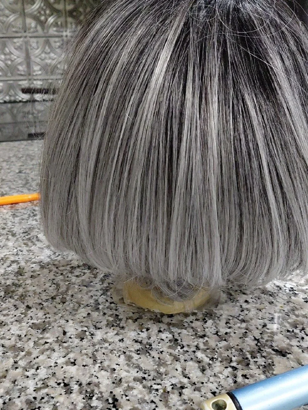 Short Silver Bob Wig with Side Bangs - Women Hair Exspecially Your Human Blend